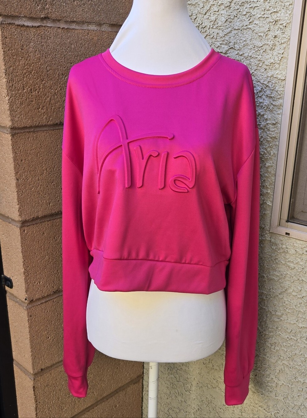 Maceoo X Aria Vibrant Hot Pink Crewneck Sweatshirt